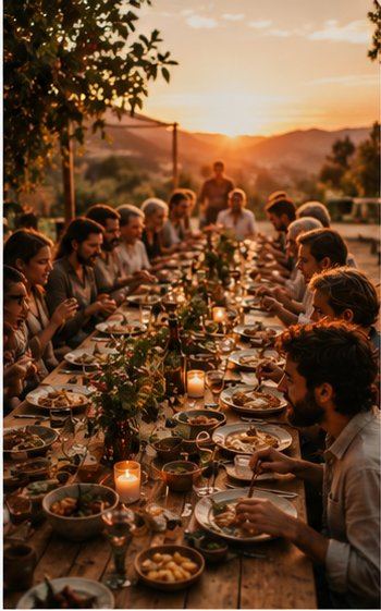 Gedeckter Tisch · Abendlicht